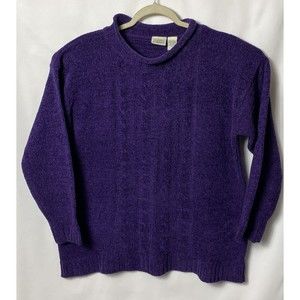 Classic Element Purple Cable Knit Sweater Size L